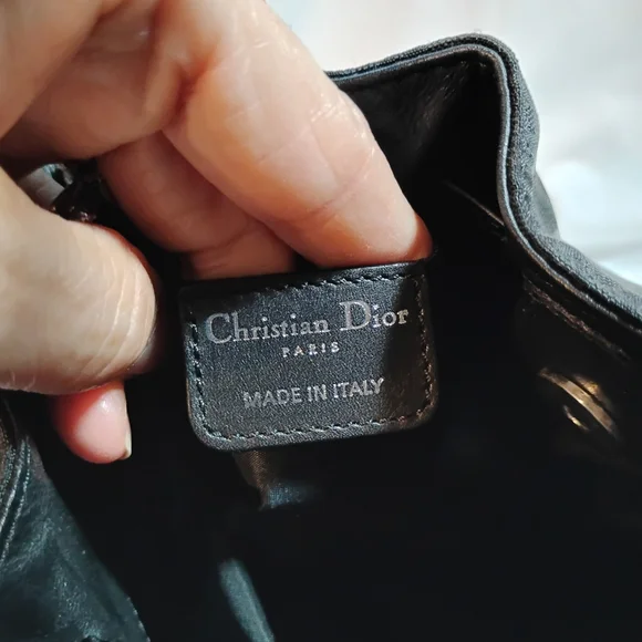CHRISTIAN DIOR Black Canvas LOGO Bag - Picture 10 of 15